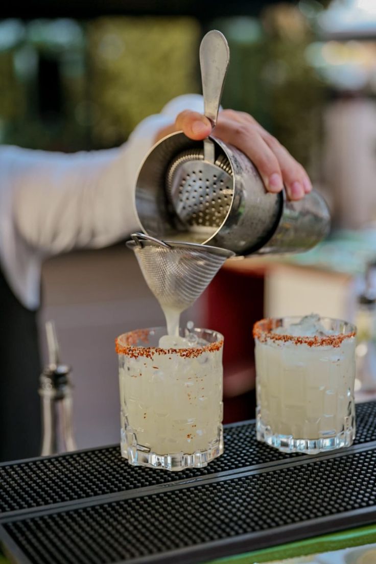Bartender preparing a tequila cocktail