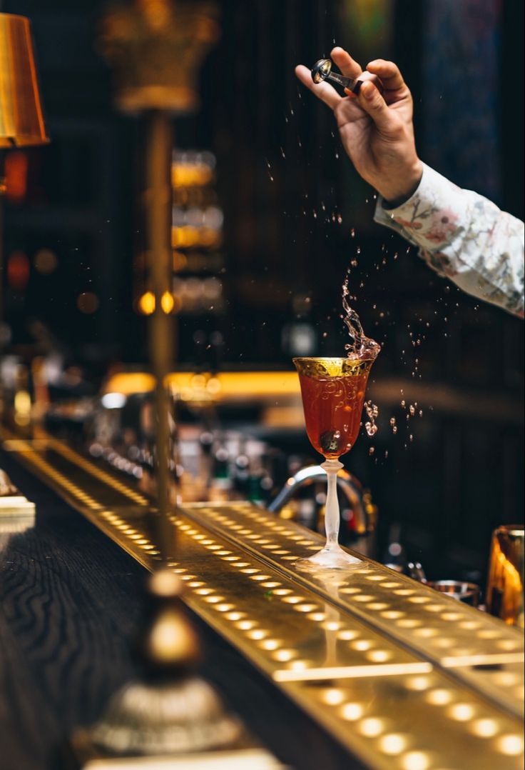 Classic whisky cocktail with garnish