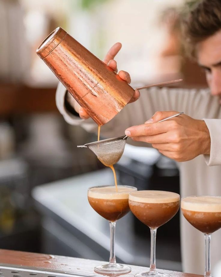 Bartender preparing a vodka cocktail