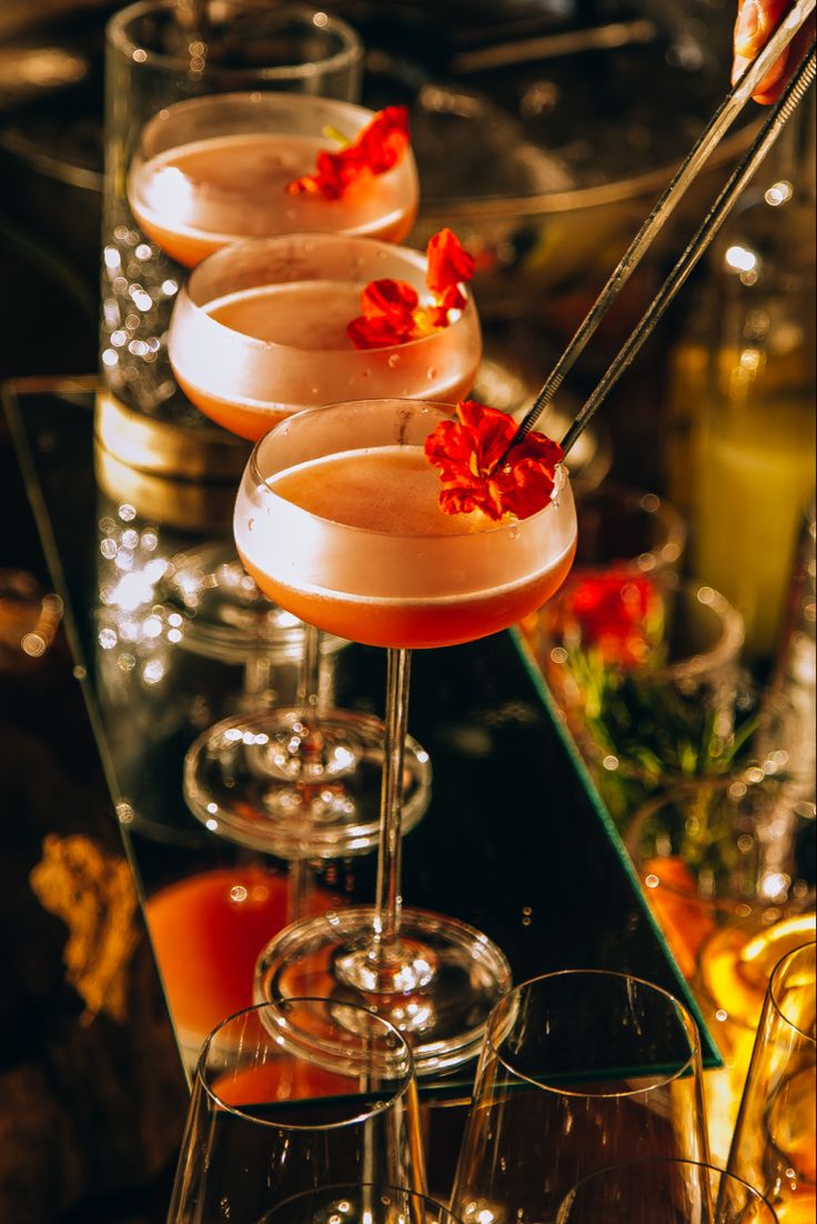 Elegant vodka cocktail served at an event