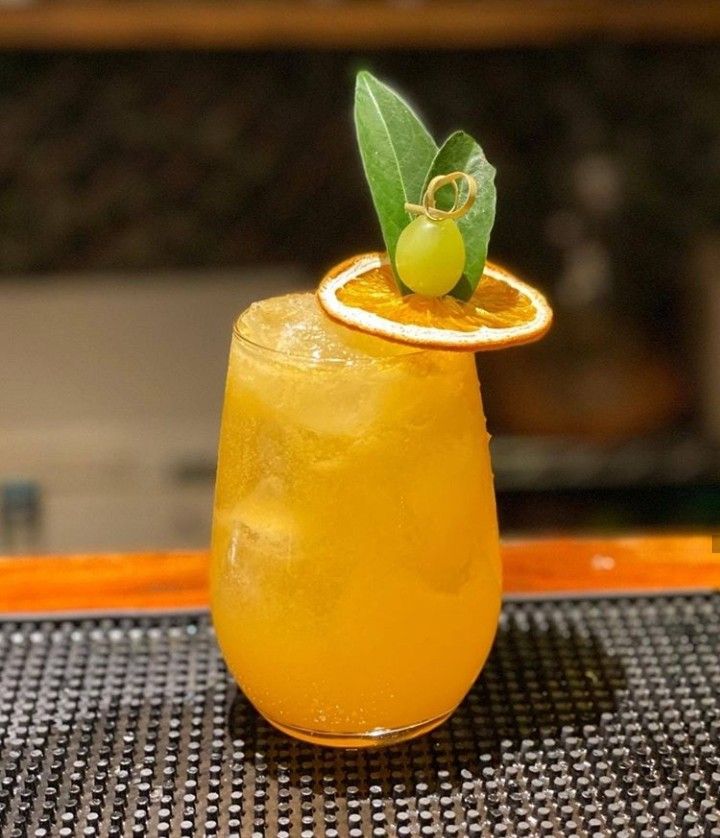 Rum cocktail served at an event