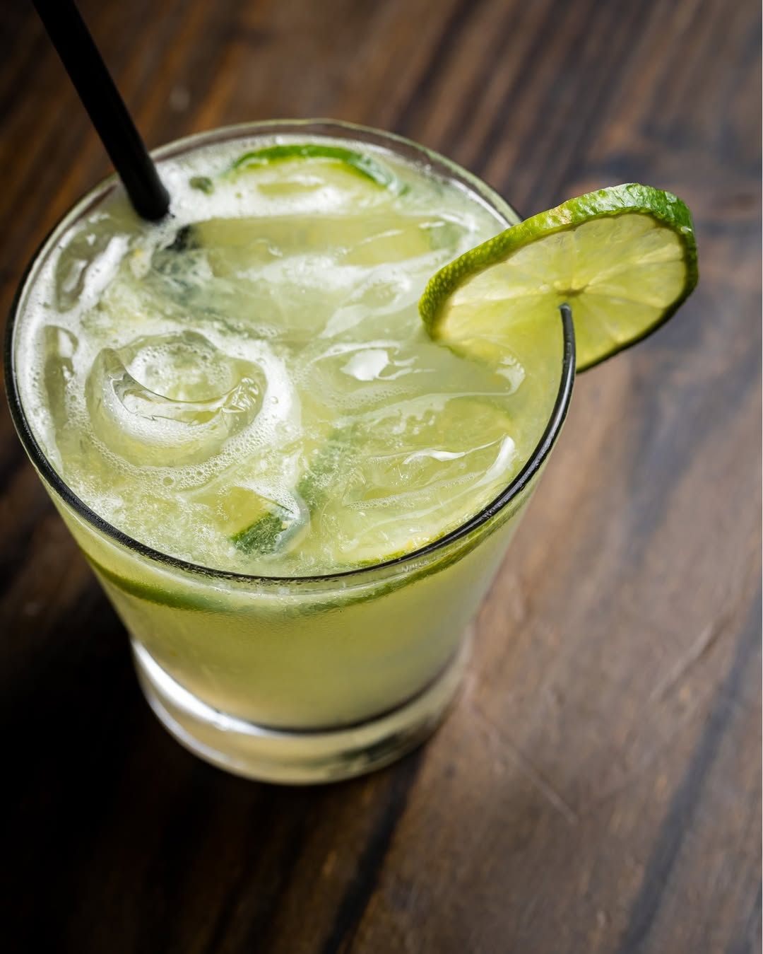 Bottle of cachaça used for cocktail creation