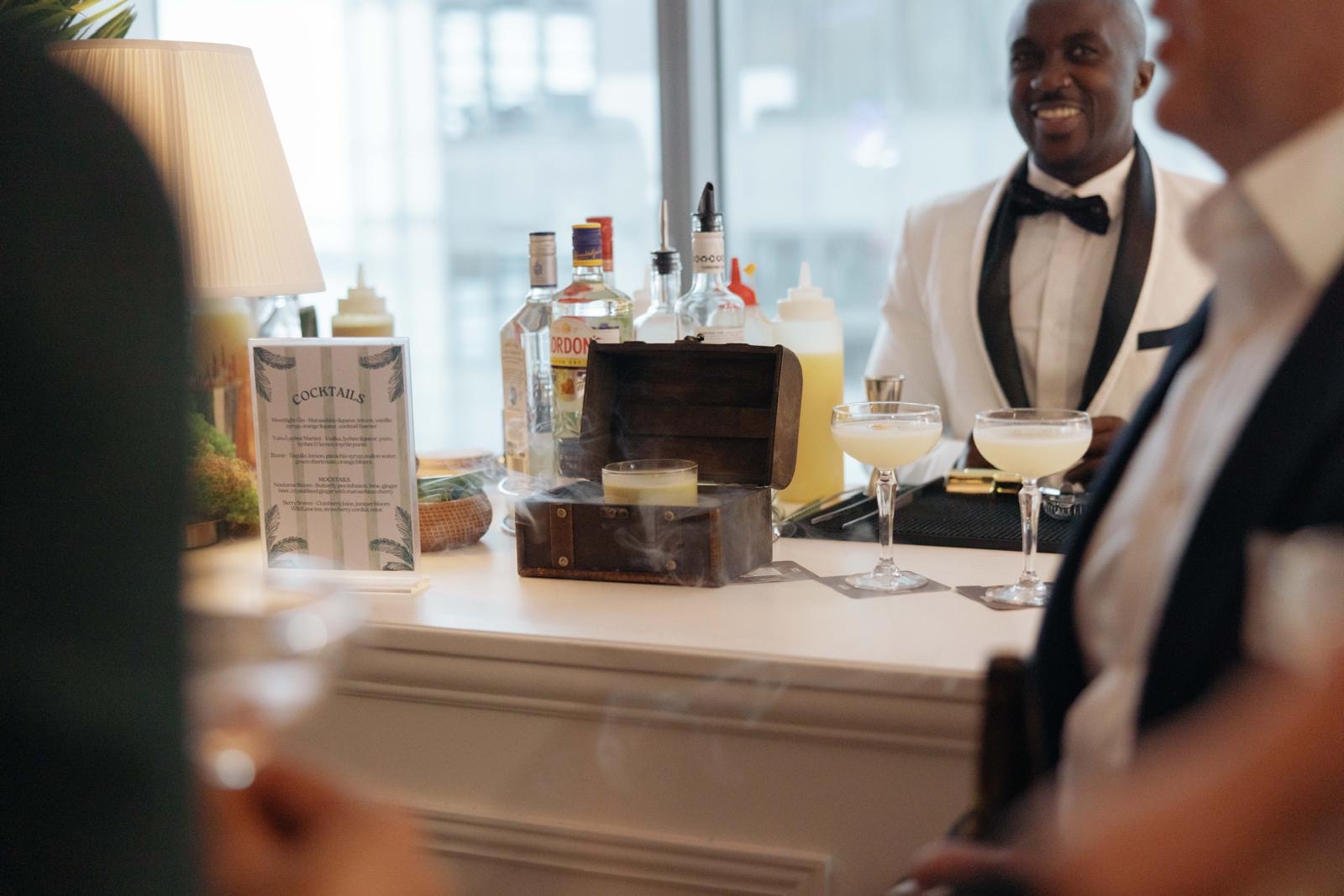 Mobile bar setup at an event