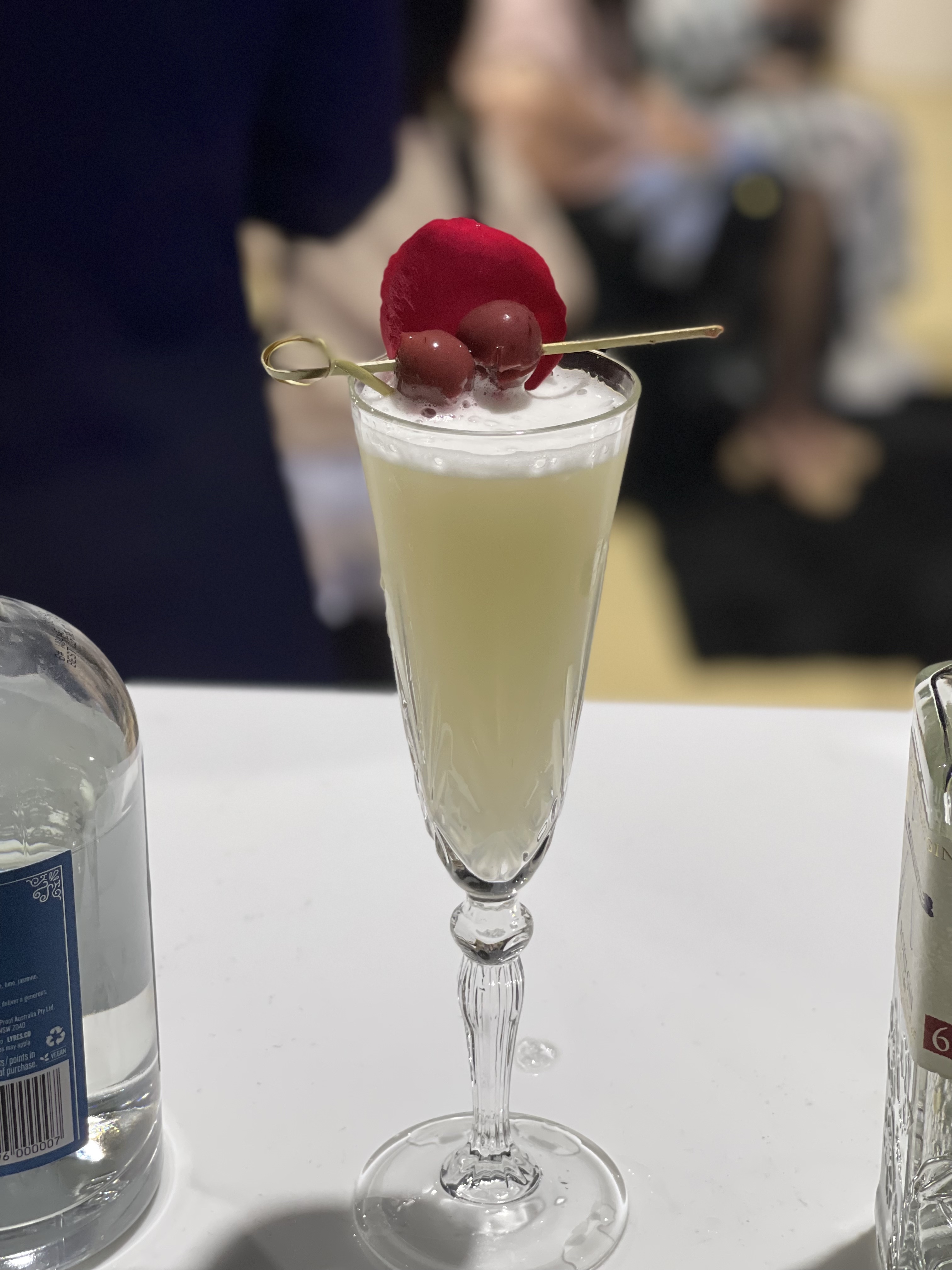 Elegant cocktail presentation detail